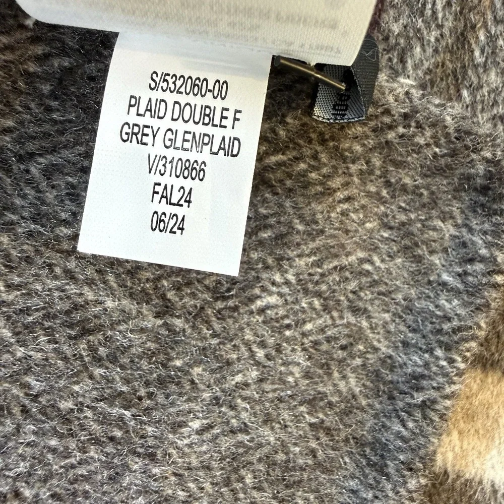 New Banana Republic Plaid Double Faced Scarf Polyester Wool Grey Glen‎ Plaid